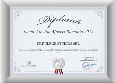Top firme Romania 2014 2015 PRIVILEGE STUDIOS SRL CJ loc 2 1